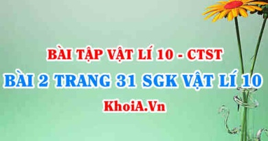 Bài 2 trang 23 SGK Vật lí 10 Chân trời sáng tạo
